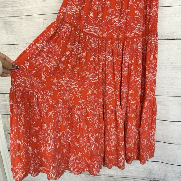 Abel the Label Anthropologie Strawberry Kisses Floral Shirred Tiered Maxi Dress - Picture 4 of 6